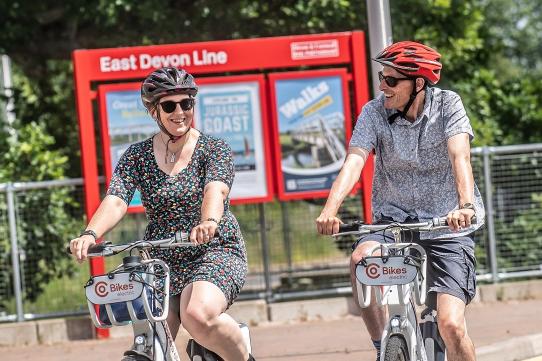 Electric Co Bike hire with East Devon Line