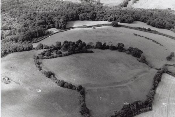 Stoke Hill Iron Age hillfort seen from the air